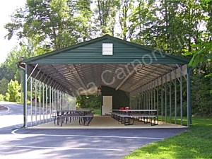 Custom Vertical Roof Style with Storage Room